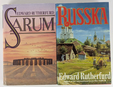 Sarum (1987) + Russka (1991) by Edward Rutherfurd (Hardcover) Vintage
