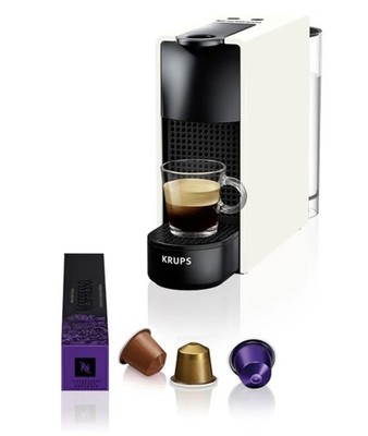 Krups Nespresso XN110 Essenza Mini Weiß Espresso Kaffeepadmaschine.