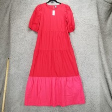 Old Navy Dress Womens Small Tall Red Cotton Short Sleeve Maxi *NWT*