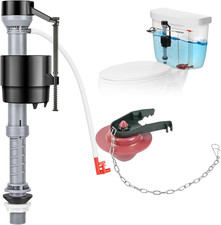Universal Toilet Flusher Replacement Kit, Black Rubber Float Valve with 2-Inch F