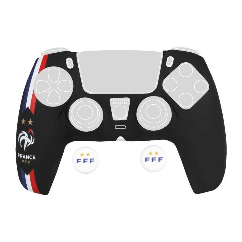 Coque de protection silicone manette PS5 Konix FFF bleue