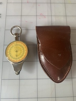 Vintage Opisometer Map Measured And Compass With Leather Case. Made In Germany.