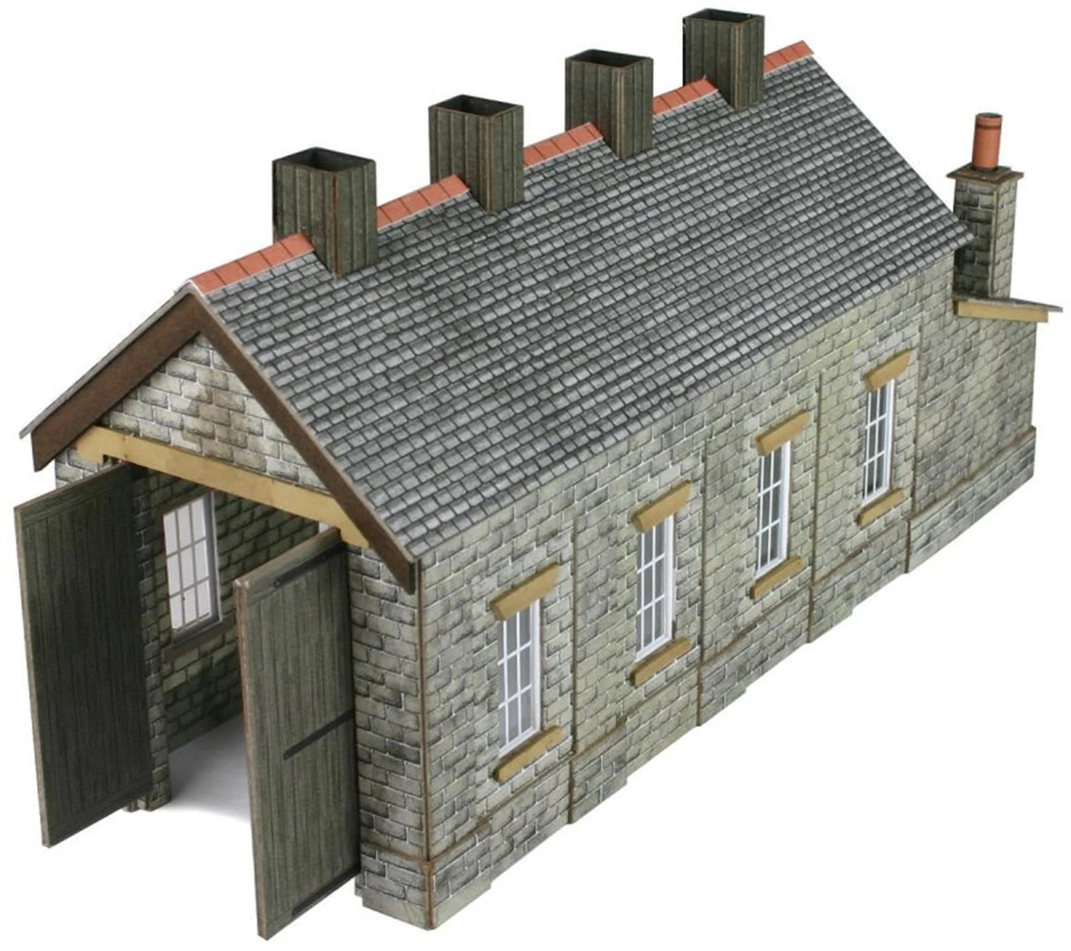 Metcalfe PN932 Engine Shed - Single Track Stone N Gauge Card Kit - Image 4