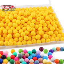 Sunrony 170Pcs 15Mm Silicone Beads for Keychain Making, round Silicone Beads for