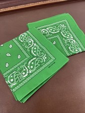 Paisley Kelly Green Bandana 21  x 21  Bundle Of 9 100 Cotton New