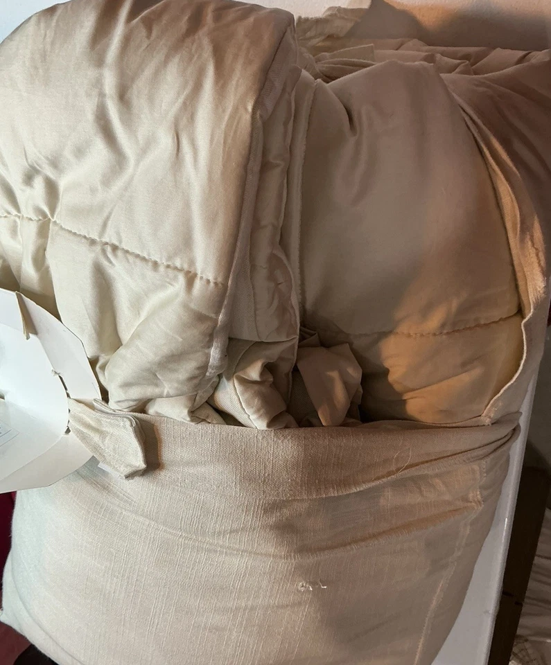 Juego de edredón a rayas Casaluna texturizado todo el año OEKO-TEX, natural, king Foto 2 de 4