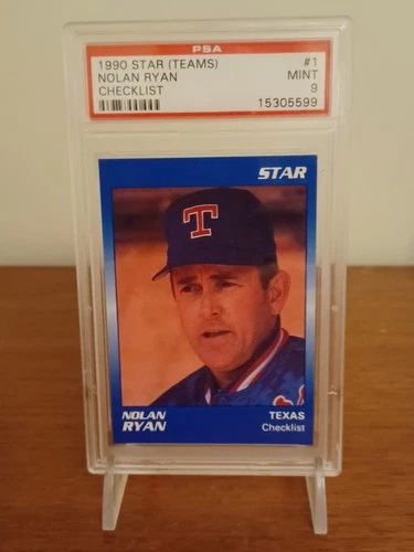 1990 Nolan Ryan STAR (TEAMS) Checklist Card #1 Graded PSA 9 MINT