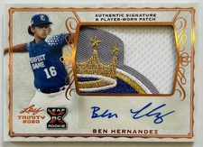 2020 Ben Hernandez AUTO LOGO PATCH XRC ROOKIE Leaf Trinity Kansas City Royals