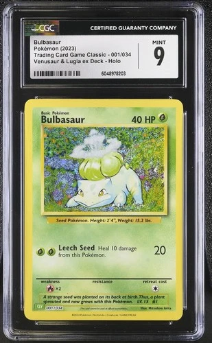 2023 Pokemon Trading Card Game Classic - Bulbasaur #001/034 CGC 9 Mint