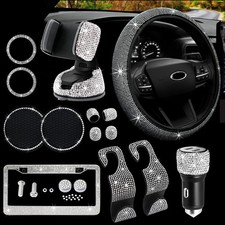 Bling Car Accessories Set for Women MAIMEIMI Rhinestone Decorations Interior ...