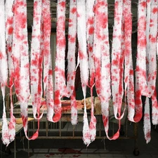 Tranqun 164 ft Halloween Creepy Blood Cloth Scary Gauze with Bloody Prints Sp...