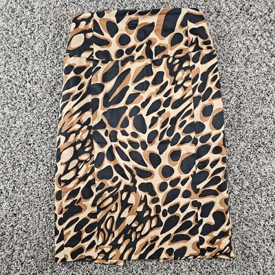 Express Womens Sz 2 Knee Length Pencil Skirt Animal Print Y2K NEW