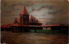 Michigan Central Depot Saginaw Michigan Train Station 1908 Postcard Bosselman