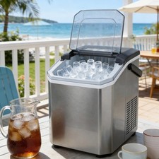Portable Countertop Ice Maker 6Mins Fast 2Sizes Bullet Ice 14KG/24H Scoop Basket