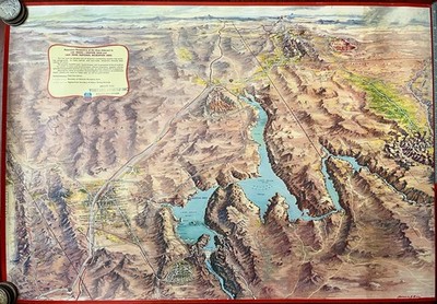 Vintage Map: PANORAMIC OF AREA ADJACENT TO LAS VEGAS - HOOVER DAM by Gerald Eddy