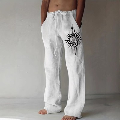 Mens Wide Leg Trousers Loose Fit Y2K Streetwear Casual Pants