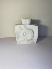 Hutschenreuther Vase Ammoniten Fossil Tirschenreuth Nautilus Weiß Porzellan 