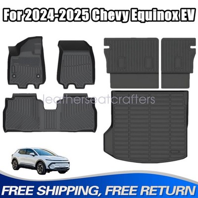 TPE Floor & Backrest & Trunk Cargo Mats Liner For 2024-2025 Chevrolet Equinox EV