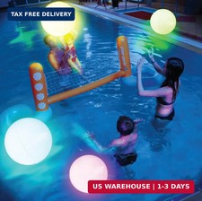 FLAMDYNO Pool Toys, 4/8 Pack 12" Light Up Beach Balls with 8 LED Modes, Up to 60