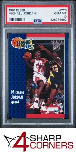1991 FLEER #220 MICHAEL JORDAN BULLS HOF PSA 10