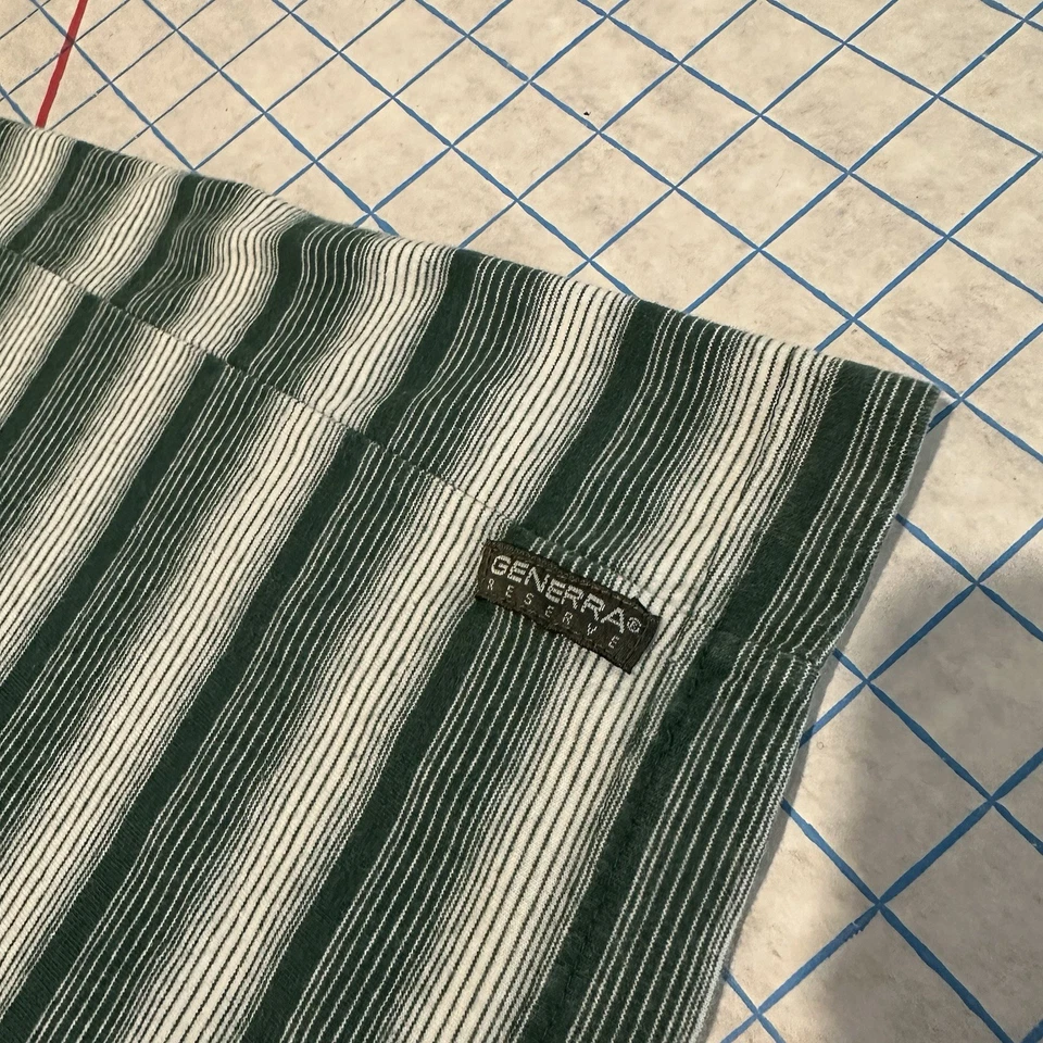 Винтажная футболка 90-х Y2k Generra с зелеными геометрическими полосками для скейтбординга серфинга Henley L - Изображение 2 из 4