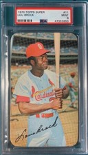 1970 Topps Super Baseball #11 Lou Brock PSA  9