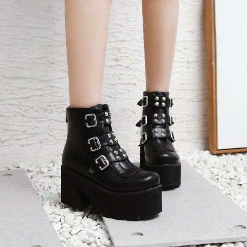 platform ankle boots goth