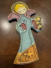 Vintage MCM ANGEL CHRISTMAS TREE ORNAMENT ULTRA MID MODERN ART Textured