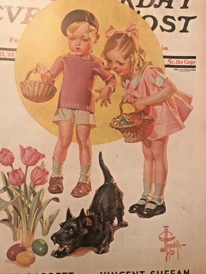 1933 APRIL 15 THE SATURDAY EVENING POST MAGAZINE, J C LEYENDECKER cvr. CAR ADS Foto 2 de 4