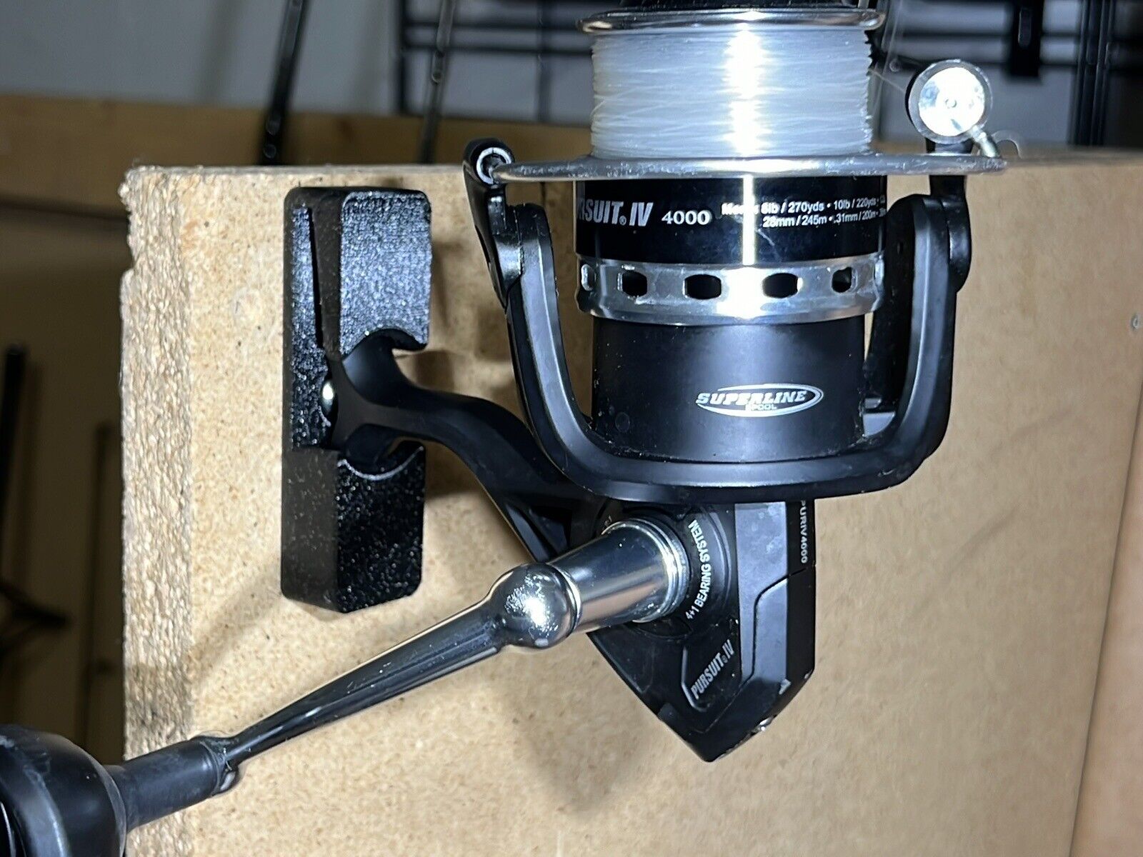 Four (X4) Black Fishing Reel Wall Mount for 4K To 10K Series