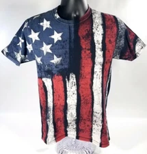 ODM IT'S ABOUT THE ART AMERICAN FLAG STARS & STRIPES PATRIOTIC T-SHIRT S
