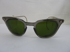 VTG NOS 1960's Plastic Frame Transluscent Gray Sunglasses Bausch Lomb W/Shield