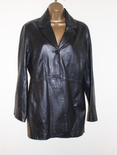 Vtg Ladies Women Real Leather Jacket Coat Size 12 Uk Vamp Matrix Dominatrix