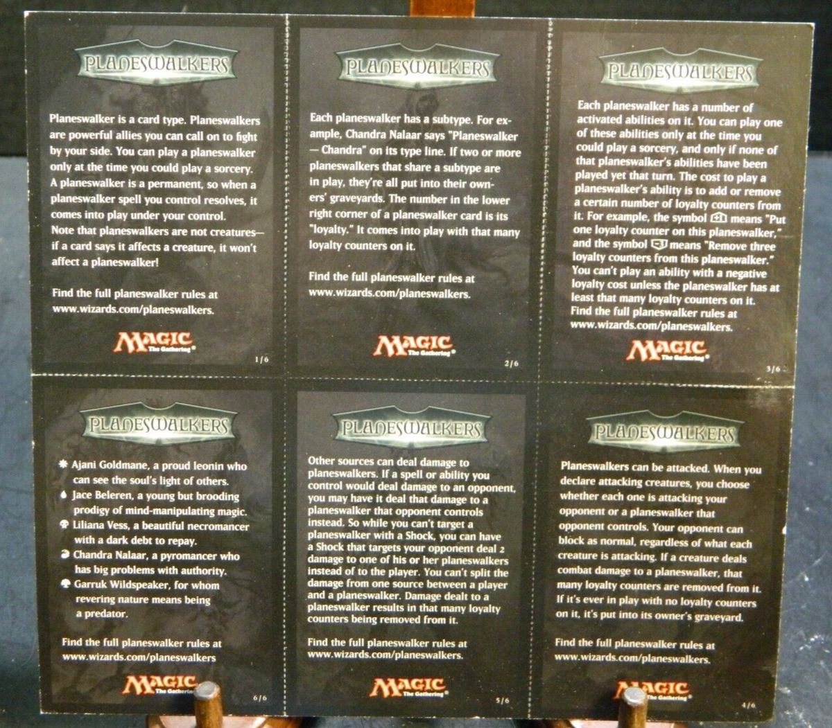 mtg planeswalker card rules MTG Magic The Gathering 6 Lorwyn Planeswalkers Perforated Promo Page  7