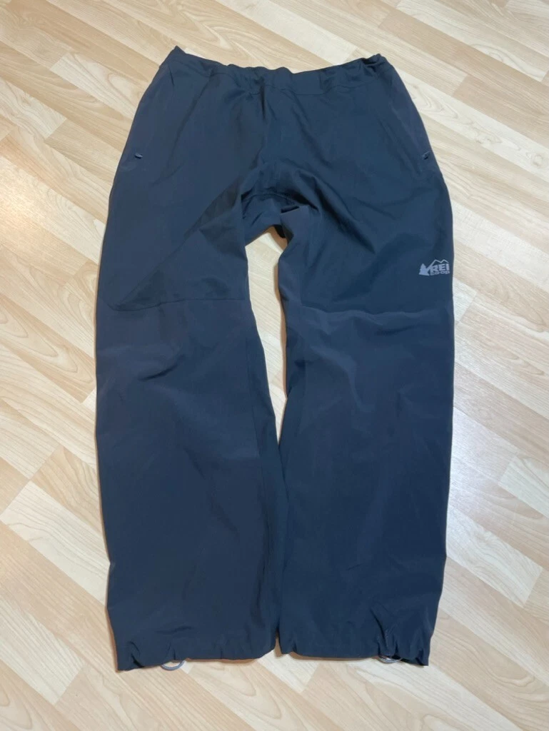 REI Co-op Men's Peak 2.5L Rain Snow Weatherproof Black Shell Pants Large X30L