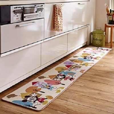 Küchenteppich DISNEY Mickey Friends Antirutsch Waschbar 44 x 150 cm/17,3 Zoll...