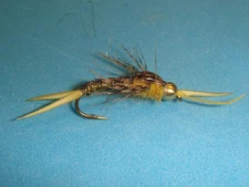 FLY FISHING FLIES - Beadhead LITTLE GOLDEN STONE NYMPH size #14 (6 pcs.)