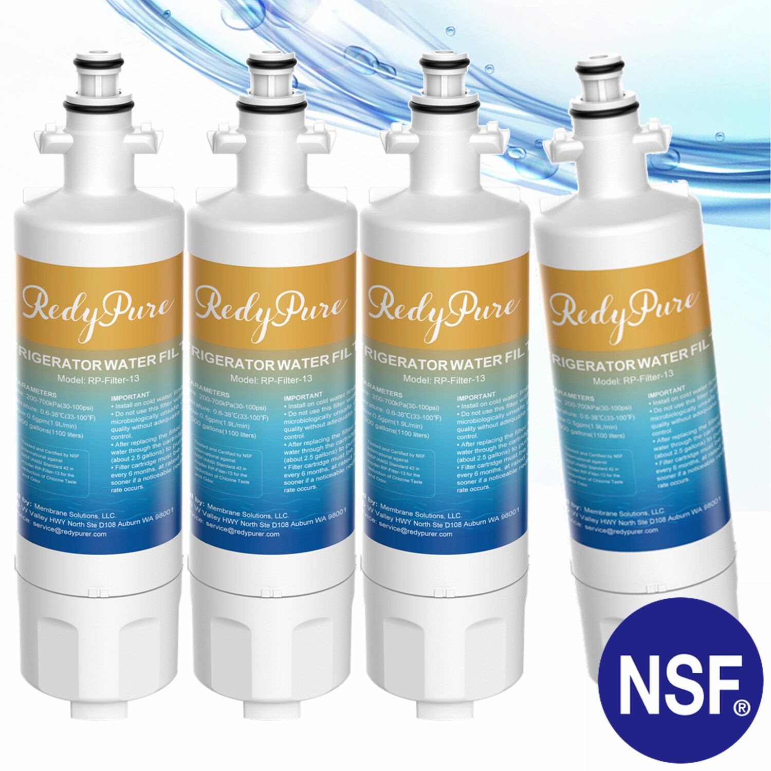 4 Pack Fit For KENMORE 469690 LG LT700P LFX28968ST Refrigerator Water