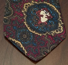 Vintage Looney Tunes Mania 100 Polyester Men s Neck Tie Made In Korea