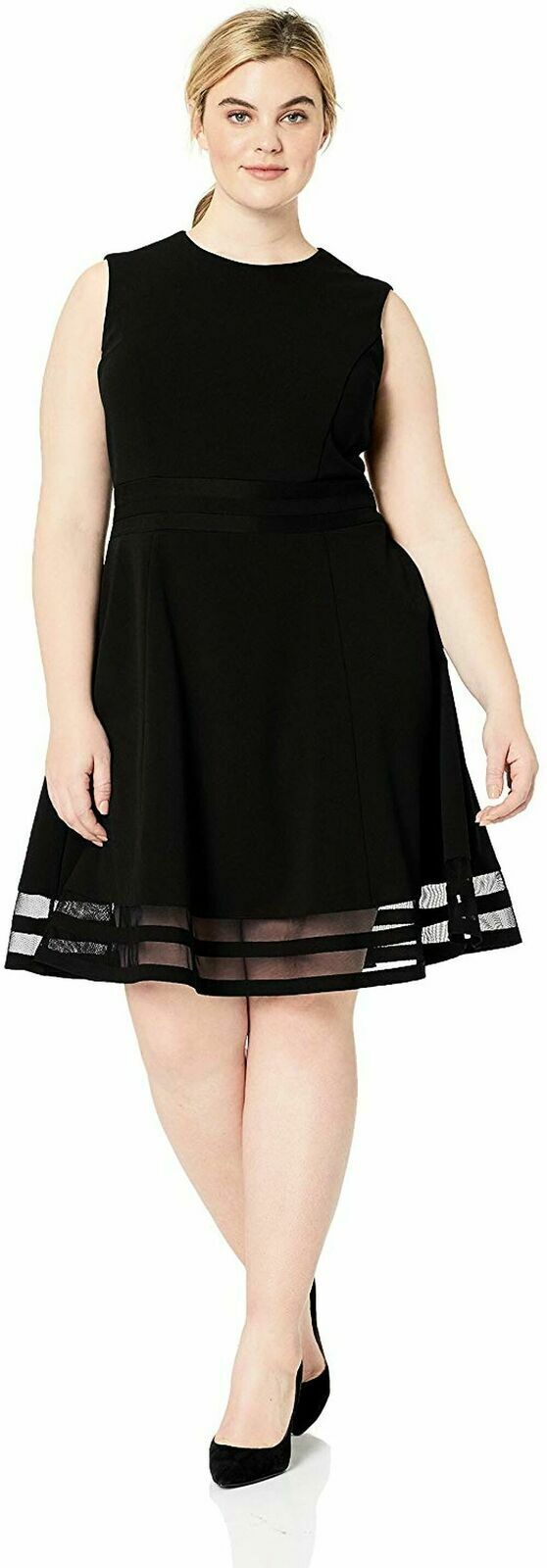 Calvin Klein Fit and Flare Dress w/Sheer Inserts sizes 14,16,18,  (B269) | eBay