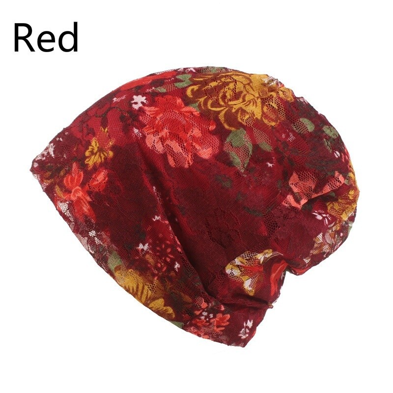Woman’s Red Colorful  chemo head wrap turban scarf Trendy Women Multi-Color Cotton Turban Head Wrap with  main image 3