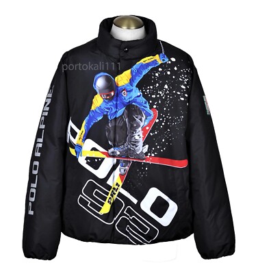 Polo Ralph Lauren Alpine Skier Down Jacket Men's Small Black Multi NWT $698 