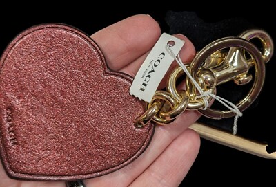 Coach Stardust Studs Red Heart Bag Charm/Keychain | eBay
