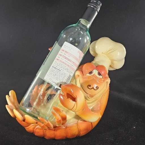 Drunken Chef Lobster Retro Wine Bottle Holder Kitchen Bar Patio Marked DC