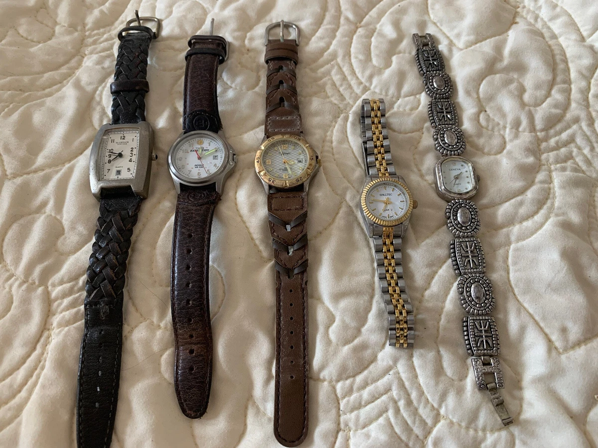 Lot Of 5 Vintage Watches Wrangler Timex Expedition Spaltec
