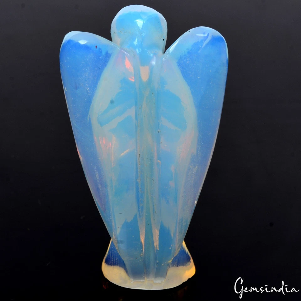 2 Inches Mini Hydro Opal Angel Hand Carving Shining Good Luck Statue~105 Carats - Image 3 of 4