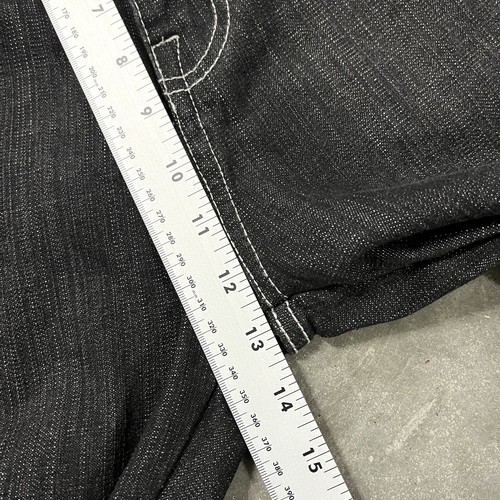 Jeans Vintage Sueltos Negros Llamas Cruzadas Bordados Talla 36x32 Y2K Patinador NUEVO - Imagen 13 de 14