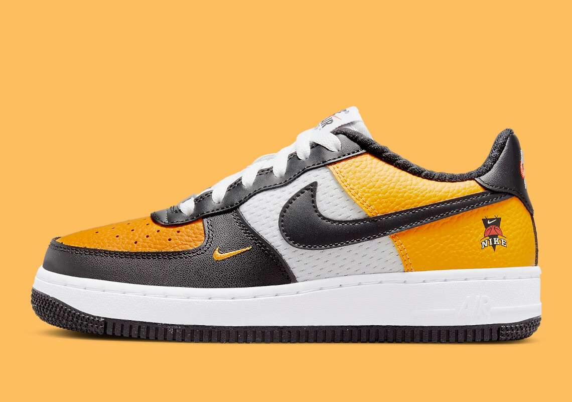 Nike Air Force 1 Low GS University Gold Black Mesh DQ7779-700 7Y u003d 8.5  Women | eBay