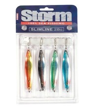 FFT® 4 x 28g TOBY SLIMLINE SPINNER LURE SEA PIER BOAT MACKEREL COD BASS PIke