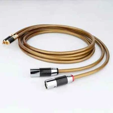 Pair Pure Copper Male RCA to Male XLR Audio Cable Hi-Fi Interconnect Signal Wire